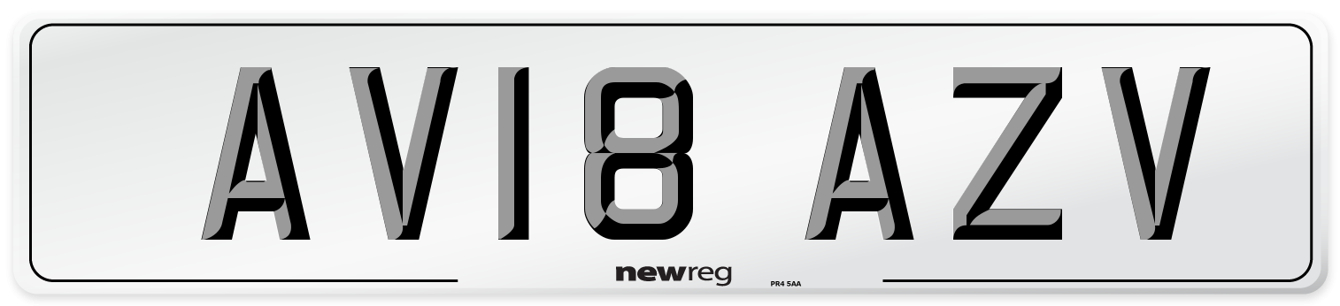 AV18 AZV Number Plate from New Reg
